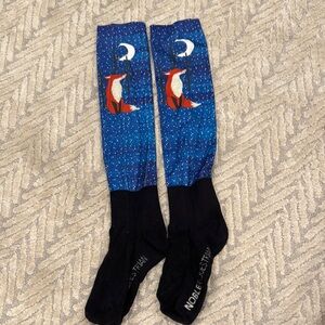 Fox Design Blue and Black horseback Riding Socks